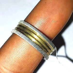 Stainless steel wide band hypoallergenic nickel free Men's ring sz 9